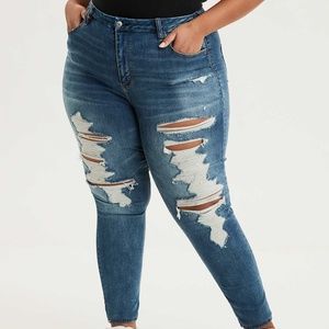 American Eagle Super High Waisted Jegging Stretchy Skinny Jeans Plus Size Long